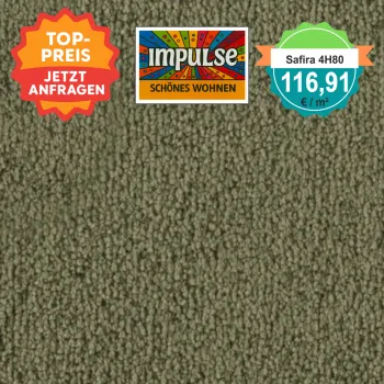 Vorwerk Safira Teppichboden Farbcode 4H80 – Draufsicht mit Preisetikett 116,91 €/m²